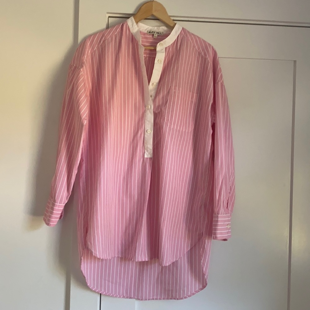 Alex Mill pink and white striped shirt
